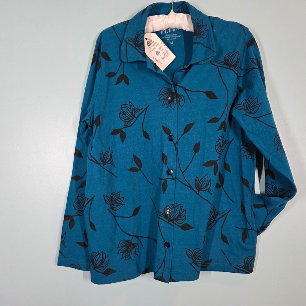M Mac Vermont Country Store Women's Jacket Top Size M Blue/Black‎ NWT Pockets